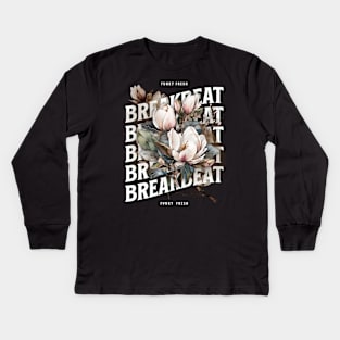 BREAKBEAT  - Funky Fresh Flowers (white) Kids Long Sleeve T-Shirt